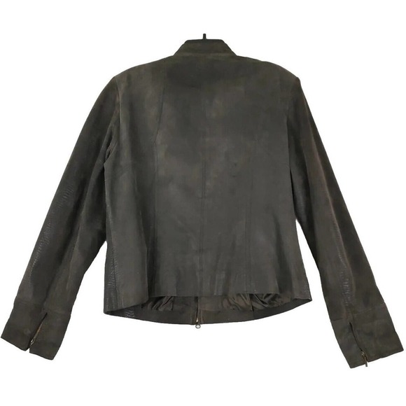 Alfani ~Woman Size XL~ Brown 100% Leather Full Zip Lined Pockets Ladies Jacket. - Picture 4 of 12